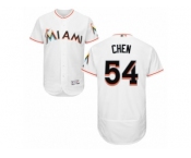 Men's Majestic Miami Marlins #54 Wei-Yin Chen White Flexbase Authentic Collection MLB Jersey