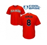 Men's Majestic Miami Marlins #8 Andre Dawson Replica Orange Alternate 1 Cool Base MLB Jersey