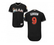 Men's Majestic Miami Marlins #9 Dee Gordon Black Flexbase Authentic Collection MLB Jersey