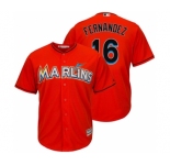 Men's Miami Marlins #16 Jose Fernandez Majestic Orange Cool Base Player Jersey