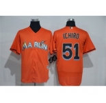 Men's Miami Marlins #51 Ichiro Suzuki Majestic Orange Cool Base Player Jersey