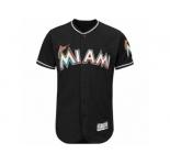 Men's Miami Marlins Majestic Alternate Blank Black Flex Base Authentic Collection Team Jersey