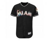 Men's Miami Marlins Majestic Alternate Blank Black Flex Base Authentic Collection Team Jersey