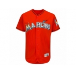 Men's Miami Marlins Majestic Alternate Blank Fire Red Flex Base Authentic Collection Team Jersey