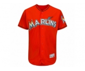 Men's Miami Marlins Majestic Alternate Blank Fire Red Flex Base Authentic Collection Team Jersey
