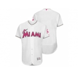Miami Marlins White Home 2016 Mother's Day Flex Base Jersey