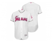 Miami Marlins White Home 2016 Mother's Day Flex Base Jersey