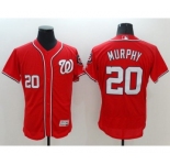 Men Washington Nationals #20 Daniel Murphy Majestic Red Flexbase Authentic Collection Player Jersey