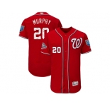 Men Washington Nationals #20 Daniel Murphy Majestic Scarlet 2018 Spring Training Flex Base Player Jersey