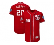 Men Washington Nationals #20 Daniel Murphy Majestic Scarlet 2018 Spring Training Flex Base Player Jersey