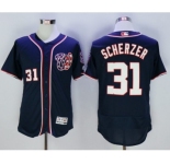 Men Washington Nationals #31 Max Scherzer Majestic Navy Blue Flexbase Authentic Collection Player Jersey