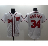 Men Washington Nationals #34 Bryce Harper Majestic White Flexbase Authentic Collection Player Jersey