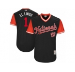 Men's 2017 Little League World Series Nationals #1 Wilmer Difo El Lindo Navy Jersey