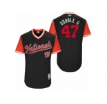Men's 2017 Little League World Series Nationals Gio Gonzalez #47 Double G Navy Jersey