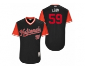 Men's 2017 Little League World Series Nationals Jose Lobaton #59 Lobi Navy Jersey