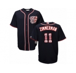 Men's Majestic Washington Nationals #11 Ryan Zimmerman Authentic Navy Blue Team Logo Fashion Cool Base MLB Jersey