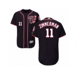 Men's Majestic Washington Nationals #11 Ryan Zimmerman Navy Blue Flexbase Authentic Collection MLB Jersey