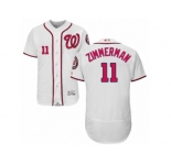 Men's Majestic Washington Nationals #11 Ryan Zimmerman White Flexbase Authentic Collection MLB Jersey
