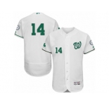 Men's Majestic Washington Nationals #14 Chris Heisey White Celtic Flexbase Authentic Collection MLB Jersey