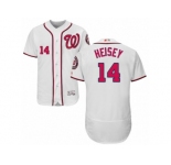 Men's Majestic Washington Nationals #14 Chris Heisey White Flexbase Authentic Collection MLB Jersey