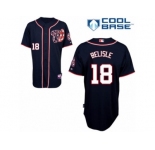 Men's Majestic Washington Nationals #18 Matt Belisle Replica Navy Blue Alternate 2 Cool Base MLB Jersey