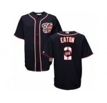 Men's Majestic Washington Nationals #2 Adam Eaton Authentic Navy Blue Team Logo Fashion Cool Base MLB Jersey