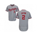 Men's Majestic Washington Nationals #2 Adam Eaton Grey Flexbase Authentic Collection MLB Jersey