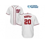 Men's Majestic Washington Nationals #20 Daniel Murphy Replica White Home Cool Base MLB Jersey