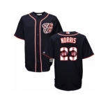 Men's Majestic Washington Nationals #23 Derek Norris Authentic Navy Blue Team Logo Fashion Cool Base MLB Jersey