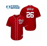 Men's Majestic Washington Nationals #26 Dan Uggla Replica Red Alternate 1 Cool Base MLB Jersey