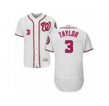 Men's Majestic Washington Nationals #3 Michael Taylor White Flexbase Authentic Collection MLB Jersey
