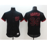Men's Majestic Washington Nationals #34 Bryce Harper Lights Out Black Flexbase Authentic Collection MLB Jersey