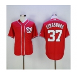 Men's Majestic Washington Nationals #37 Stephen Strasburg Authentic Red Cool Base MLB Jersey