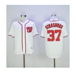 Men's Majestic Washington Nationals #37 Stephen Strasburg Authentic White Cool Base MLB Jersey