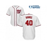 Men's Majestic Washington Nationals #40 Wilson Ramos Replica White Home Cool Base MLB Jersey