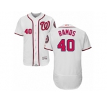 Men's Majestic Washington Nationals #40 Wilson Ramos White Flexbase Authentic Collection MLB Jersey