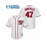 Men's Majestic Washington Nationals #47 Gio Gonzalez Authentic White Home Cool Base MLB Jersey