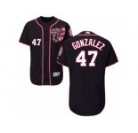 Men's Majestic Washington Nationals #47 Gio Gonzalez Navy Blue Flexbase Authentic Collection MLB Jersey