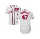 Men's Majestic Washington Nationals #47 Gio Gonzalez White Flexbase Authentic Collection MLB Jersey