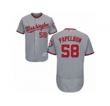 Men's Majestic Washington Nationals #58 Jonathan Papelbon Grey Flexbase Authentic Collection MLB Jersey