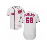 Men's Majestic Washington Nationals #58 Jonathan Papelbon White Flexbase Authentic Collection MLB Jersey