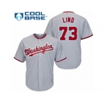 Men's Majestic Washington Nationals #73 Adam Lind Replica Grey Road Cool Base MLB Jersey
