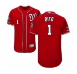 Men's Washington Nationals #1 Wilmer Difo Red Alternate Flex Base Authentic Collection 2019 World Series Champions Baseball Jersey