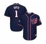 Men's Washington Nationals #1 Wilmer Difo Replica Navy Blue Alternate 2 Cool Base 2019 World Series Bound Baseball Jersey