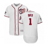 Men's Washington Nationals #1 Wilmer Difo White Home Flex Base Authentic Collection 2019 World Series Champions Baseball Jersey