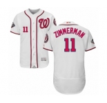 Men's Washington Nationals #11 Ryan Zimmerman White Home Flex Base Authentic Collection 2019 World Series Bound Baseball Jersey