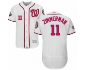 Men's Washington Nationals #11 Ryan Zimmerman White Home Flex Base Authentic Collection 2019 World Series Bound Baseball Jersey