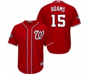 Men's Washington Nationals #15 Matt Adams Replica Red Alternate 1 Cool Base 2019 World Series Bound Baseball Jersey