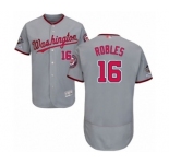 Men's Washington Nationals #16 Victor Robles Grey Road Flex Base Authentic Collection 2019 World Series Champions Baseball Jersey
