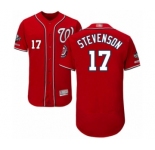 Men's Washington Nationals #17 Andrew Stevenson Red Alternate Flex Base Authentic Collection 2019 World Series Champions Baseball Jersey